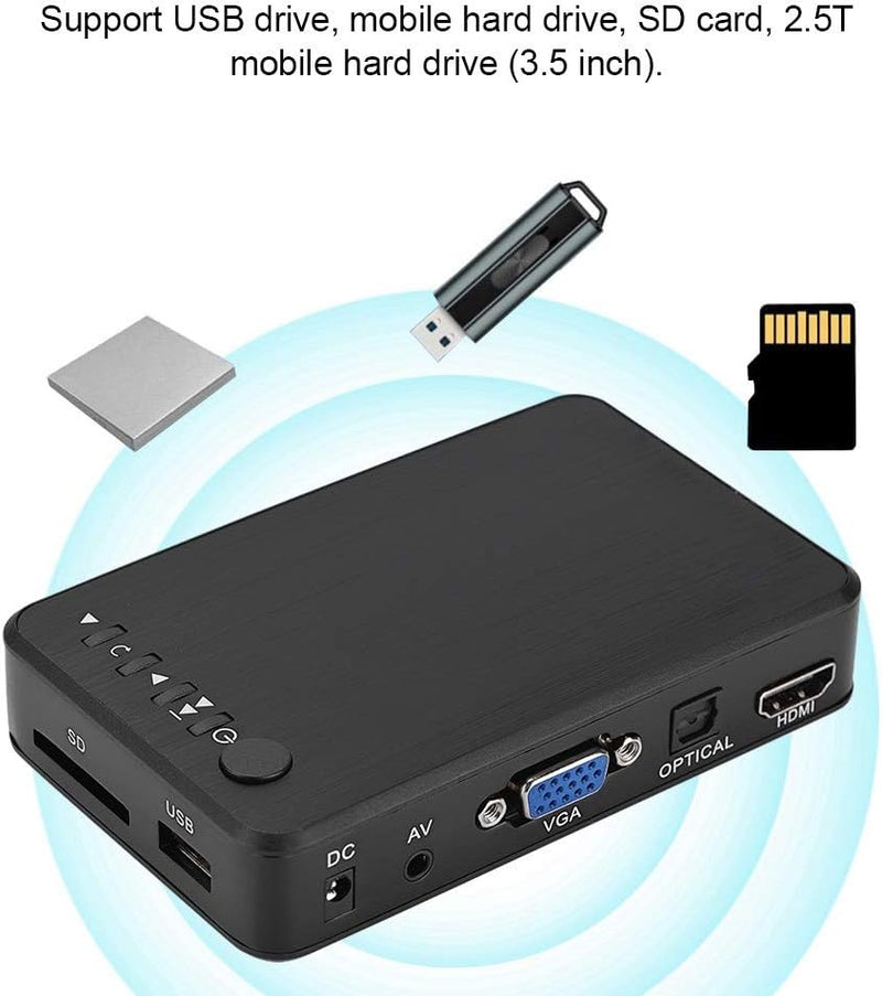 HDMI Multi Media Player, 1080P Full HD Digital Media Player Medienspieler mit Fernbedienung für RM R