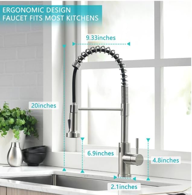 TIMACO Infrarot Sensor Wasserhahn Küche Mit Ausziehbare Brause Küchenarmatur 360° Schwenkbar Mischba