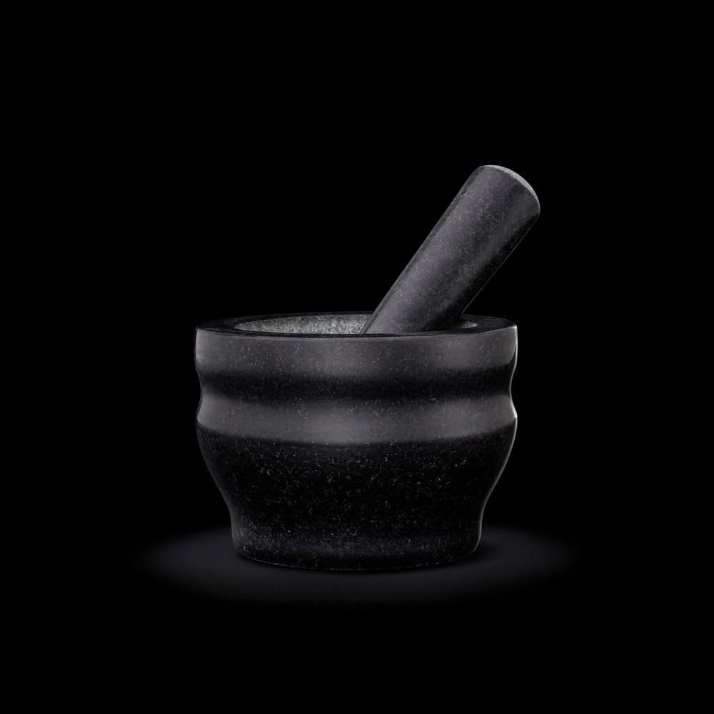 Cole & Mason H100279 Worcester Mörser mit Stössel, Schwarz, 14cm, Fur Gewürze und Kräuter, Granit 14