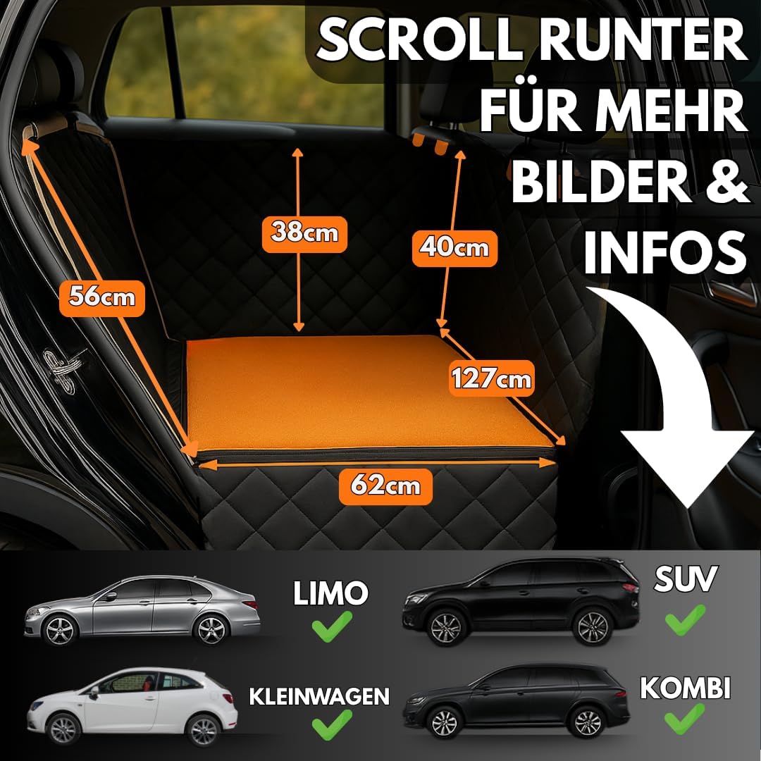 Hundedecke Auto Rückbank fester Boden mit Schmutzfangmatte abnehmbar Hundebett grosse Hunde Autoscho