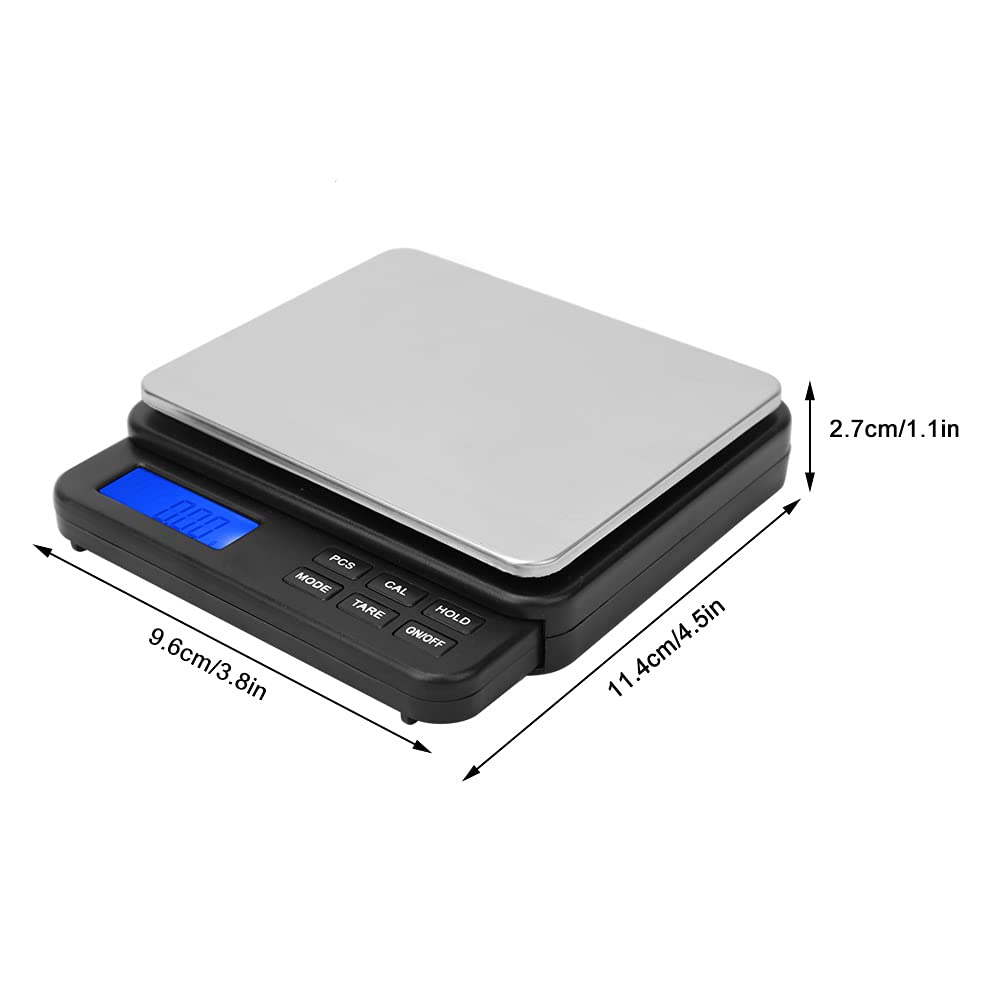 Digitale Lebensmittelwaage, 1000 G / 0,01 G Hochpräzise Mini-Grammwaage, Digitale Küchenwaage, Elekt