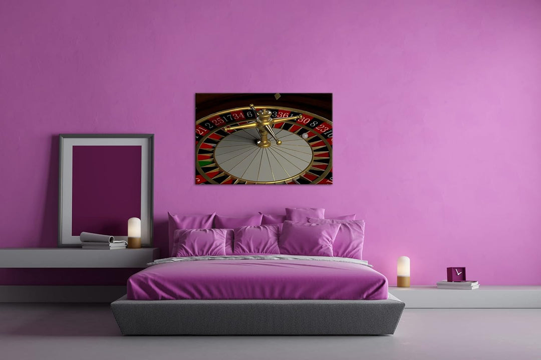 deyoli Roulettetische Format: 80x60 als Leinwand, Motiv fertig gerahmt auf Echtholzrahmen, Hochwerti