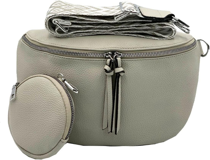 stylx Crossbody Bag Damen Leder Breiter Gurt Handtasche Umhängetasche Moderne Taschen mit breitem Sc
