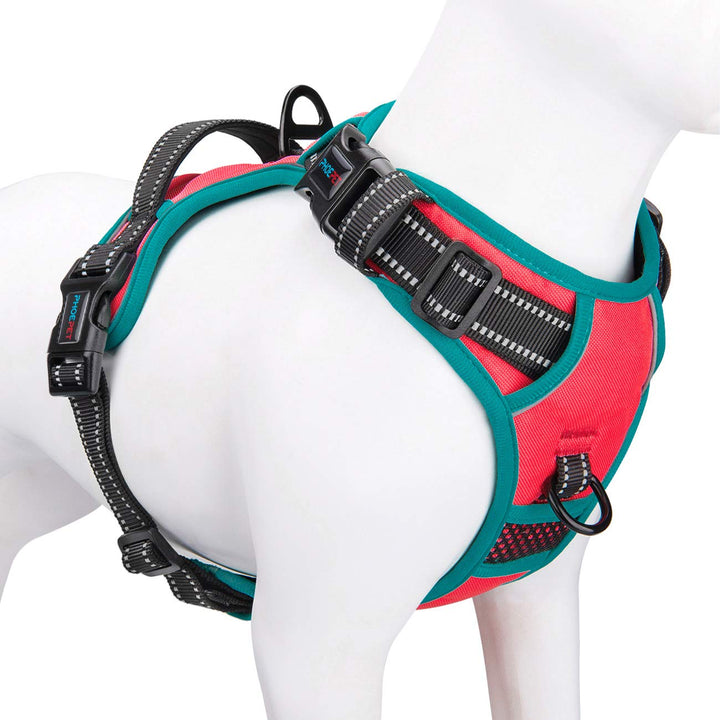 PHOEPET 2019 Anti-Zieh-Hundegeschirr, verbessert, reflektierend, verstellbar, mit Trainingsgriff, 2