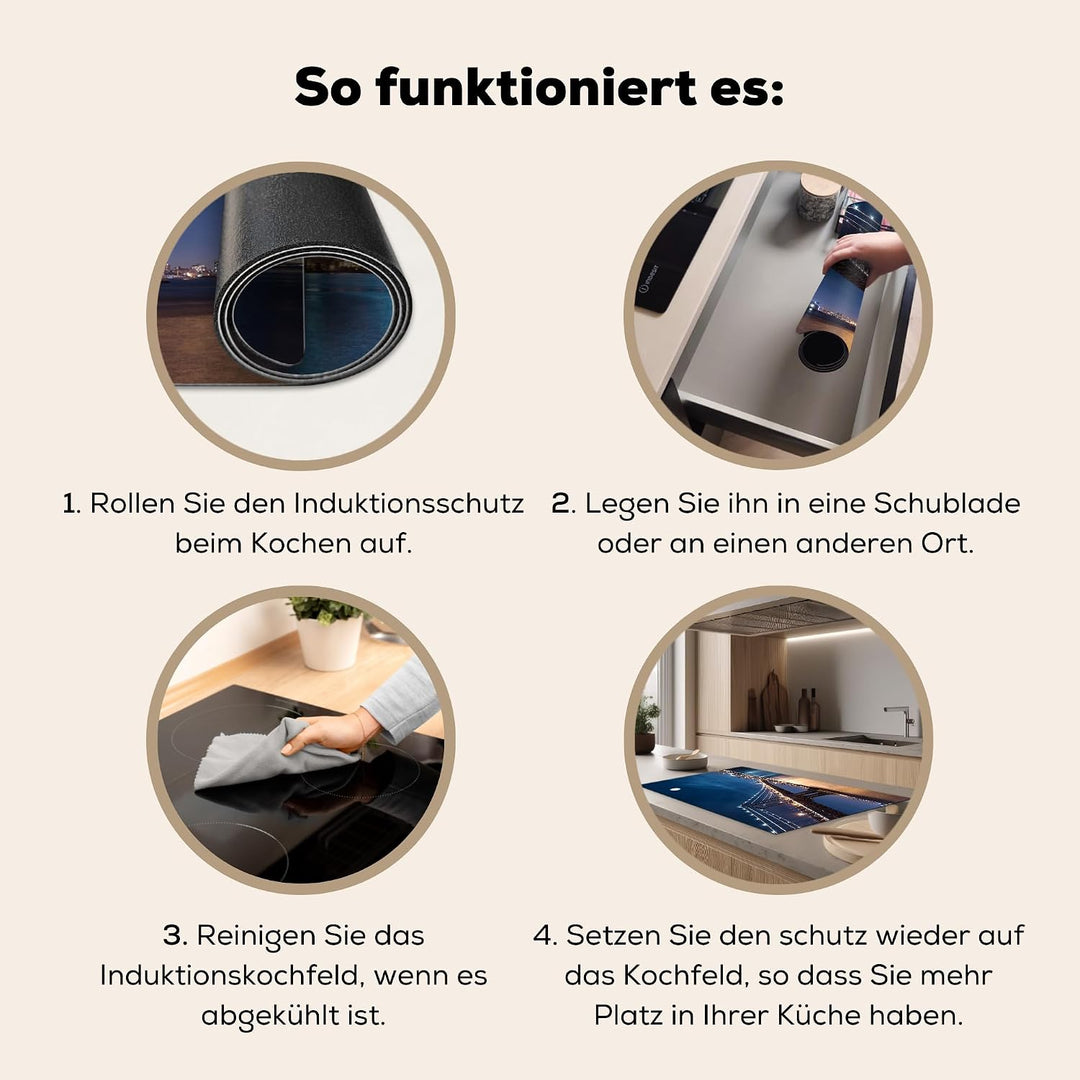 KitchenYeah© Herdabdeckplatte Einteilig Küche Herdabdeckung Induktionsfeld Ceranfeld Herdabdeckplatt