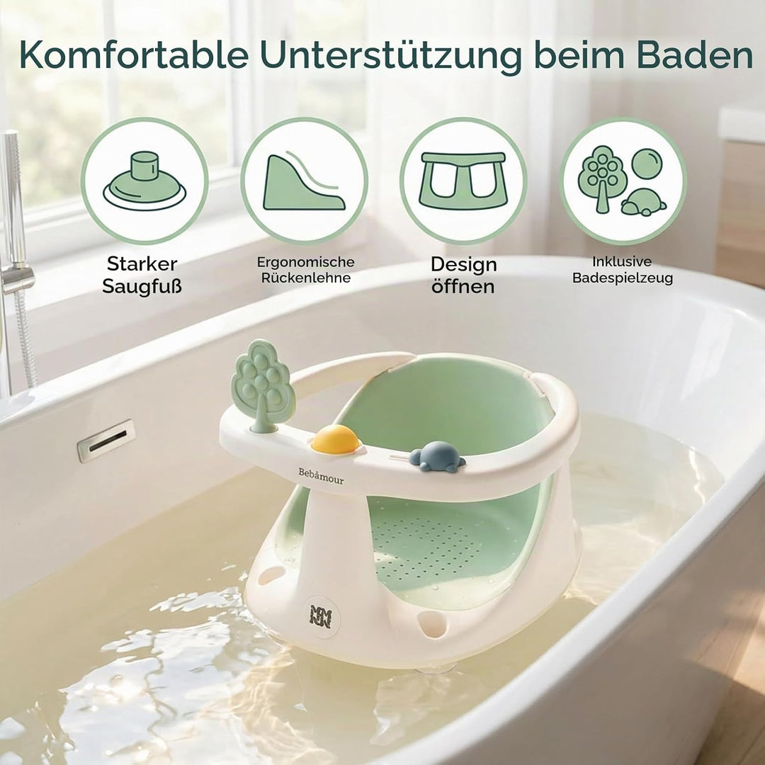 Bebamour Baby Badesitz 6 Monate+ Kind Badewanne Rutschfester 4 Green, 4 Green