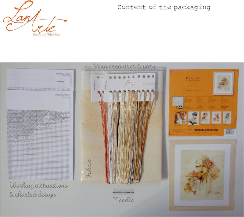 Lanarte Zählmusterpackung Sara Moon Leinen Kreuzstichpackung, Baumwolle, Mehrfarbig, 33 x 38 x 0.3 c