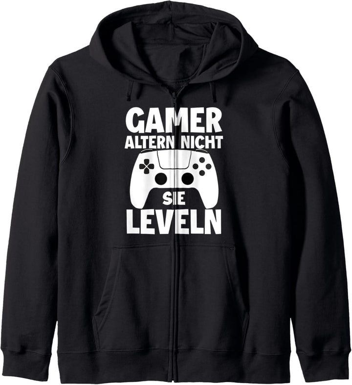 Gamer altern nicht sie leveln Video Game Spieler Zockerin Kapuzenjacke