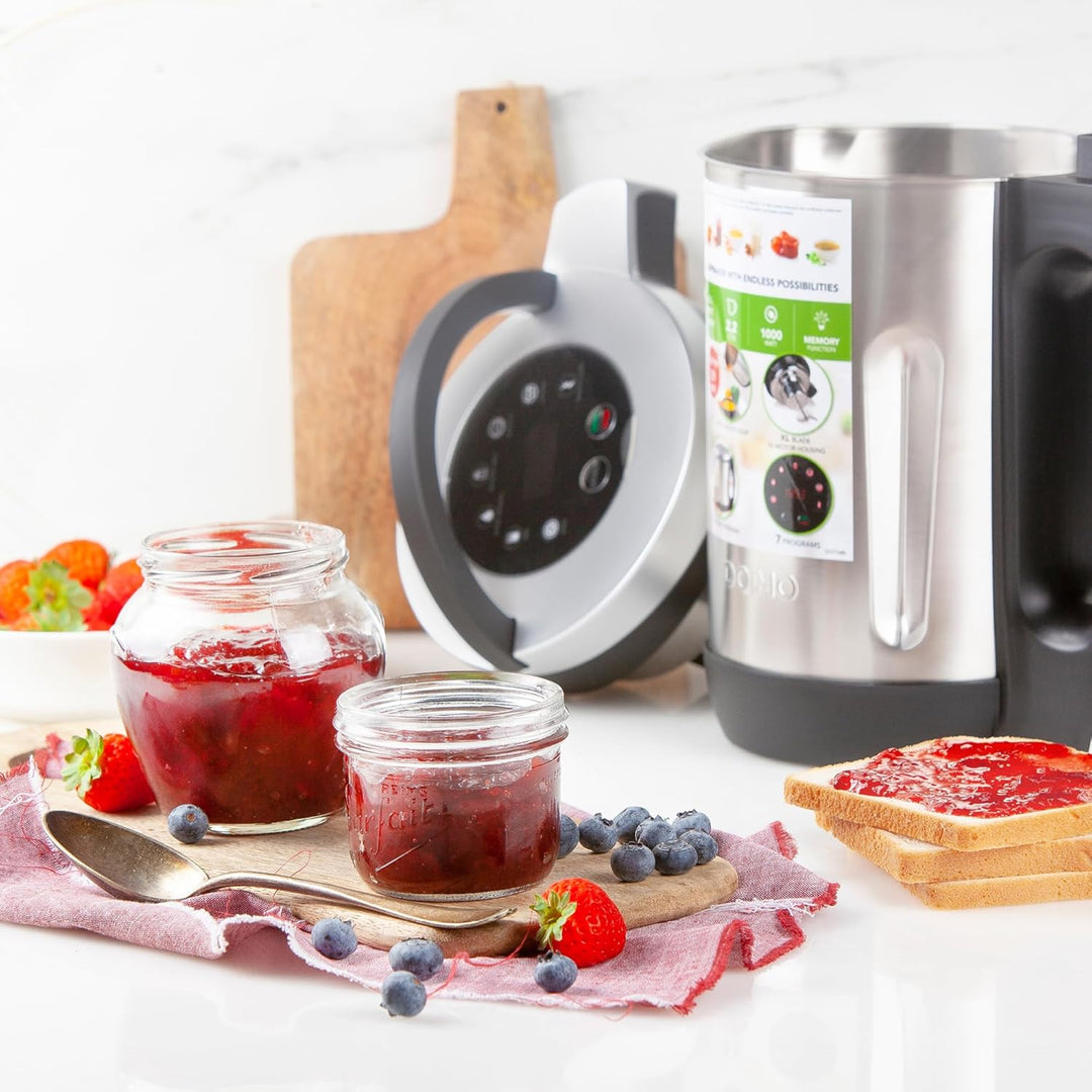 DOMO DO716BL Suppenkocher Edelstahl - 2,2 L - 7 Programme LED - mit Memoryfunktion