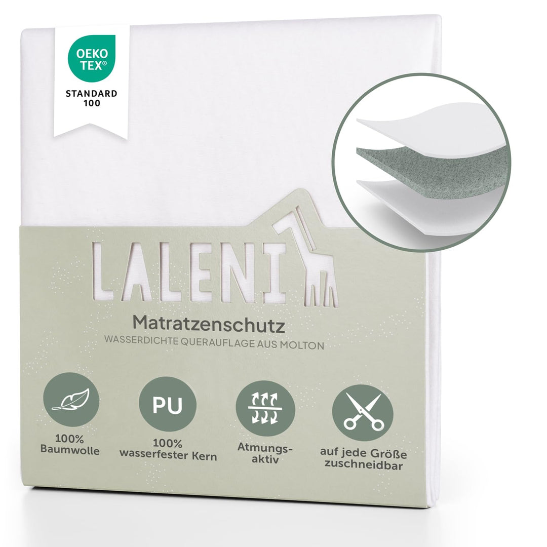 Laleni Inkontinenzunterlage wasserdicht & atmungsaktiv 70x100 cm für Babys | Molton Matratzenauflage