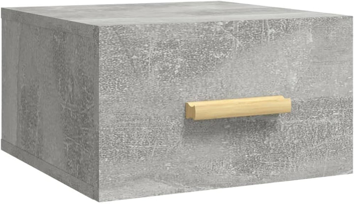 WIFESE Wand-Nachttisch Betongrau 35x35x20 cm Nachtschrank Nachtkästchen Bedside Table Nightstand Nac