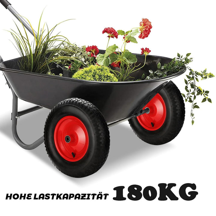 Gimisgu 4x Schubkarrenrad luftbereift 4.80/4.00-8 Ø 390mm PU Gummirad mit Achse 200 kg Tragkraft Ers