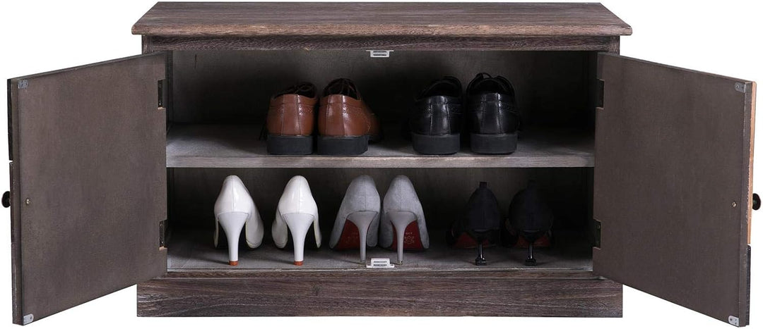 CARO-Möbel Schuhbank MARA Schuhschrank Schuhkommode in braun/grau lackiert