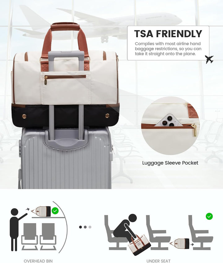LOVEVOOK Weekender Gross Reisetasche, 50L Travel Duffle Bag Reisetaschen mit Kulturtasche, Schuhfach