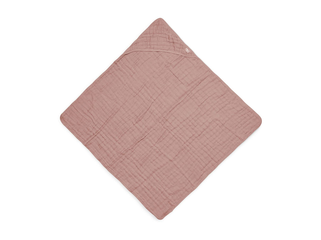 Jollein Kapuzenhandtuch Wrinkled 75x75 cm - Rosewood Pink, Pink