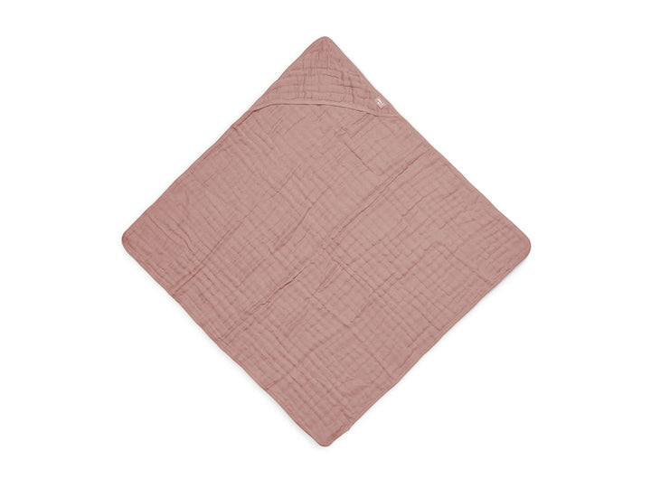 Jollein Kapuzenhandtuch Wrinkled 75x75 cm - Rosewood Pink, Pink