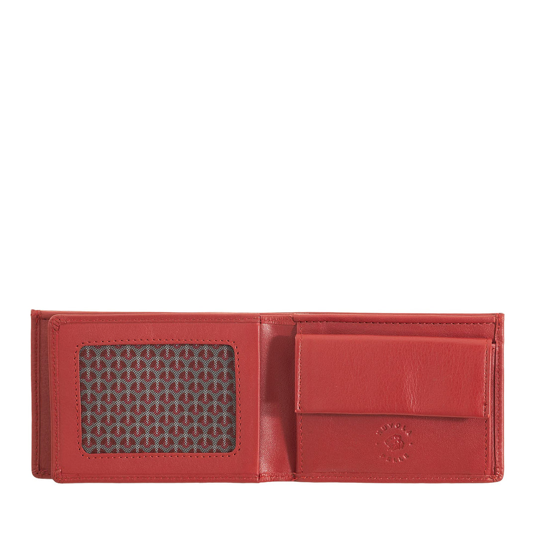 Nuvola Pelle Mini Brieftasche Herren klein aus Nappaleder für die Jacke Taschenformat mit Münzfach R