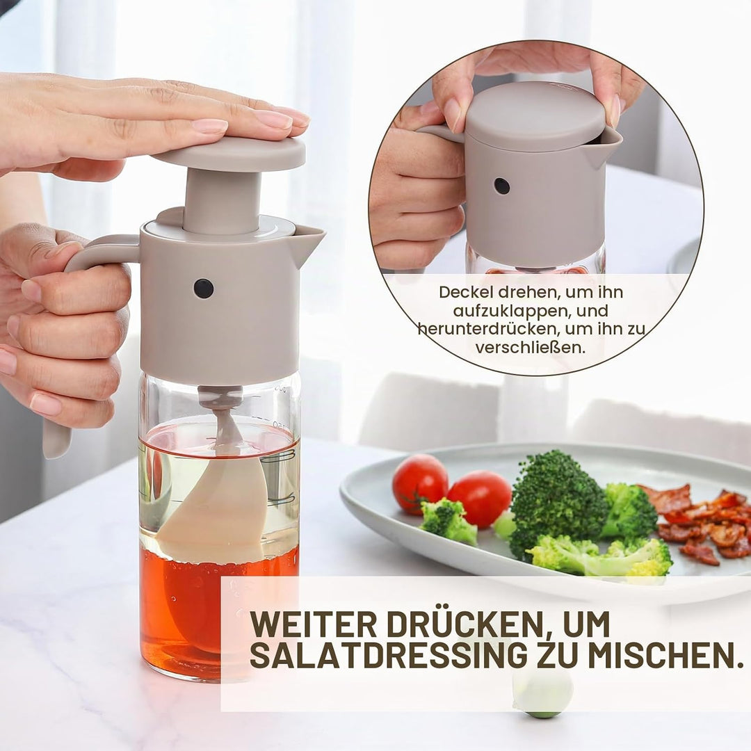 Vucchini Salatdressing Mixer Grau, Vogelartiger Sossenmischer, Einstellbare Durchflussrate, Spülmasc