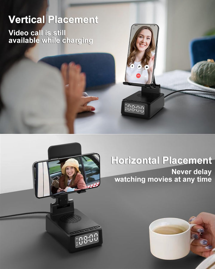 Geschenke für Männer, 6-in-1 Bluetooth-Lautsprecher, Faltbarer Handyhalterung, Wireless Charger Hand
