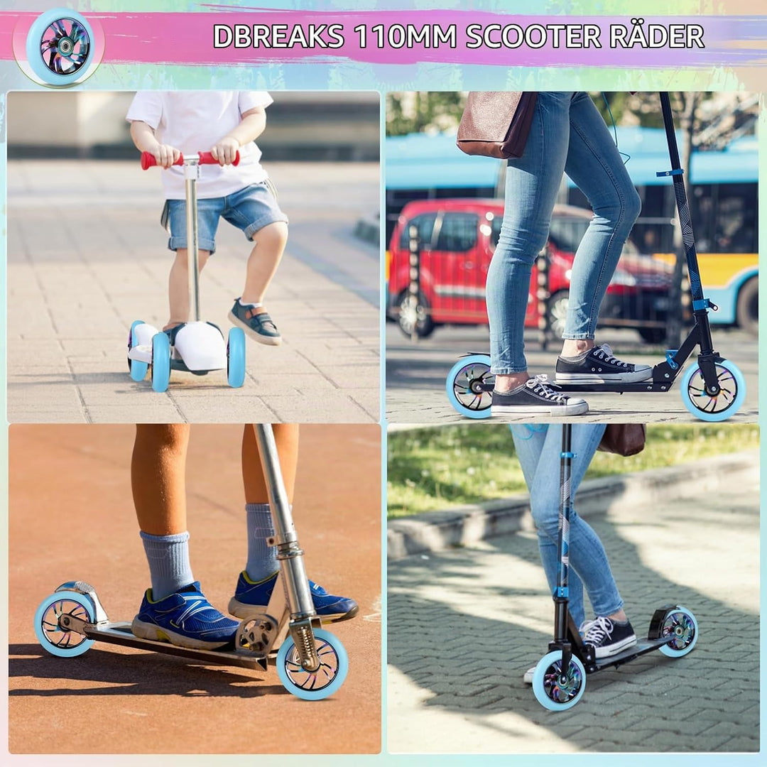 DBREAKS Stunt Scooter Ersatzrad 120mm mit ABEC 9 Kugellagern, Härtegrad 88A für Roller aller Art (Bl