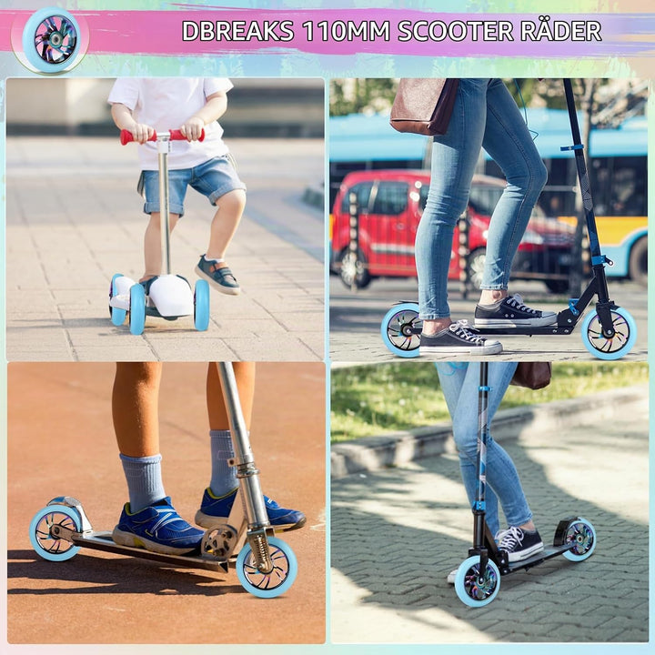 DBREAKS Stunt Scooter Ersatzrad 120mm mit ABEC 9 Kugellagern, Härtegrad 88A für Roller aller Art (Bl