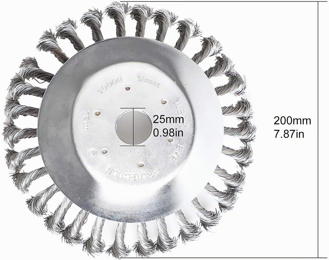 Profi Unkrautbürste für Freischneider 200x25,4mm Drahtbürste Wildkrautbürste Unkrautbürste für Motor