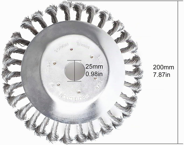 Profi Unkrautbürste für Freischneider 200x25,4mm Drahtbürste Wildkrautbürste Unkrautbürste für Motor