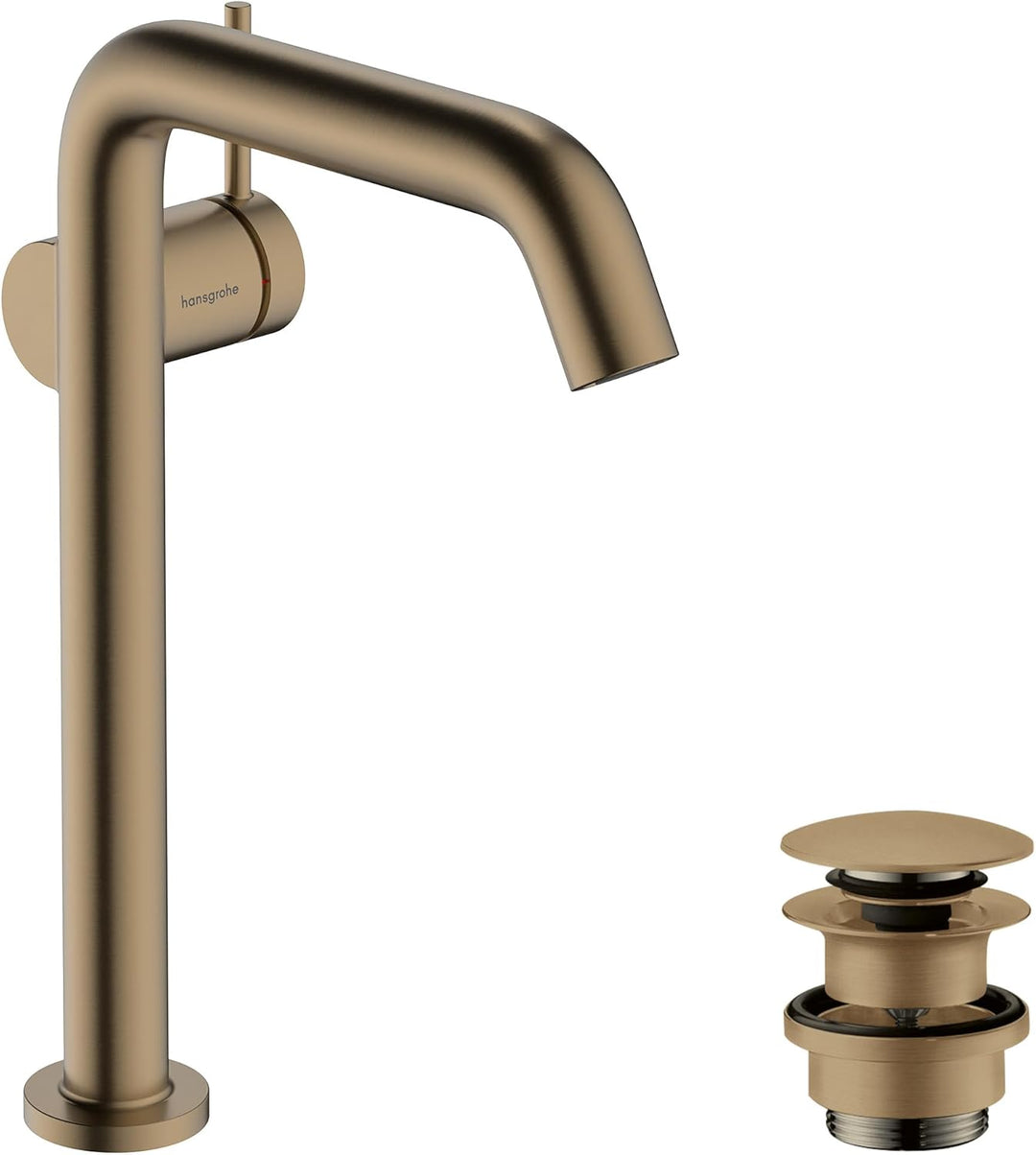 hansgrohe Tecturis S Fine - Waschtischarmatur mit Push-Open Ablauf, energiesparend (CoolStart), Wass