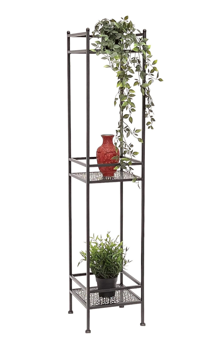 DanDiBo Standregal Schwarz Metall Schmal Stehend 3 Ebenen 110 cm Regal Küche Küchenregal 96485 Metal