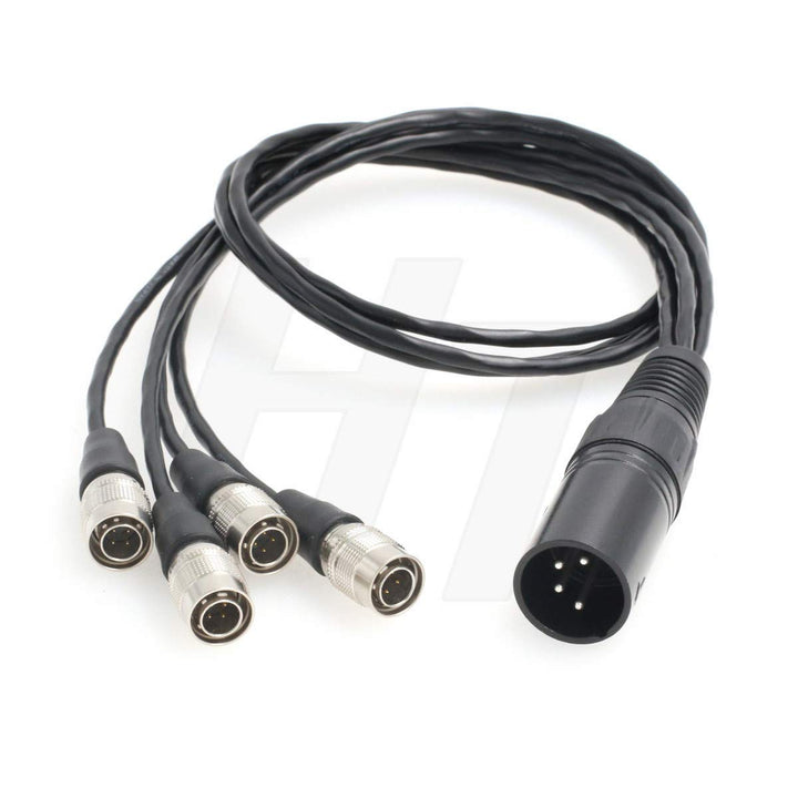 Y-Splitter Stromkabel XLR 4 Pin auf 4 x Hirose 4 Pin Stecker für Soundgeräte 688 664 Zoom F8