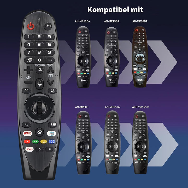 Gvirtue Magic Fernbedienung für LG TV Fernbedienung für LG MR20GA AKB75855501 MR19BA MR18BA Magic Re