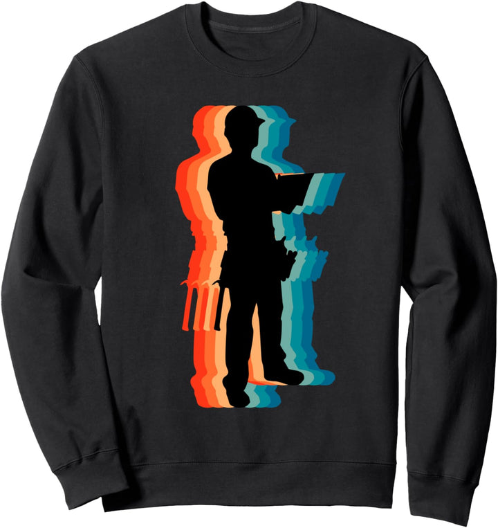 Stolzer Bauarbeiter Papa, Retro Vintage Sweatshirt