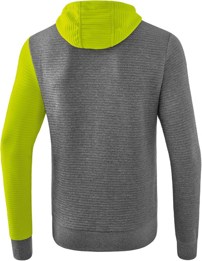 Erima Herren 5-c Trainingsjacke mit Kapuze Trainingsjacke mit Kapuze S Grau Melange/Lime Pop/Schwarz