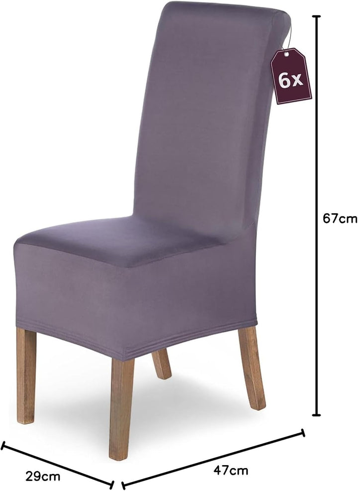 SCHEFFLER-Home Stuhlhussen 6er Set Lena Shark-Hai/elastische und langlebige Hussen für Stühle/Robust