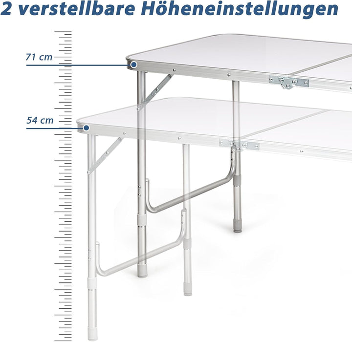 GYMAX faltbar Campingschrank, Campingküche mit grossem Stauraum, 2 einstellbare Höhen, Outdoor Alu P