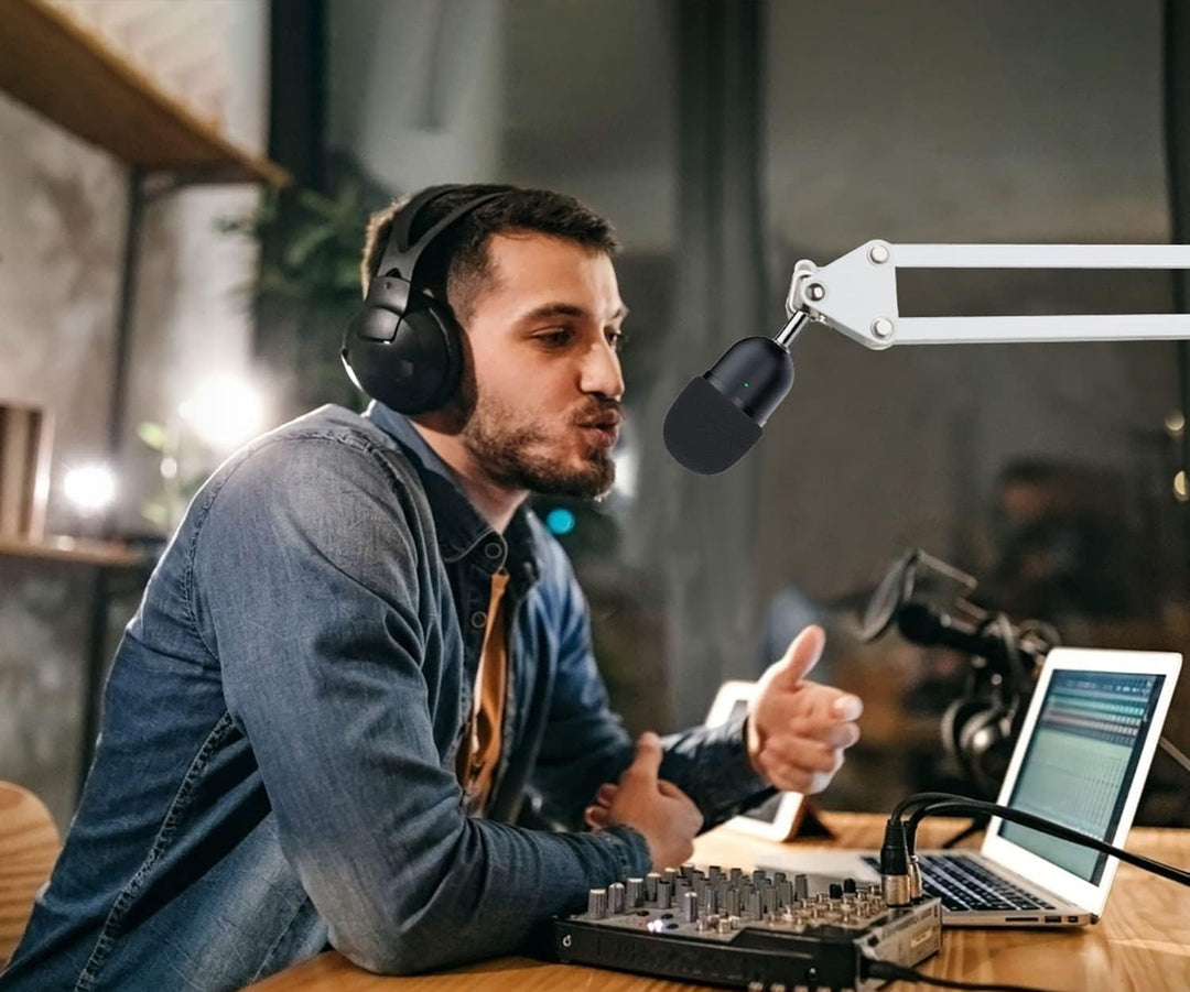 YOUSHARES Weiss Mikrofonarm fur Razer Seiren Mini & V3 Mini - Professionelle Boom Arm mit Schaumstof