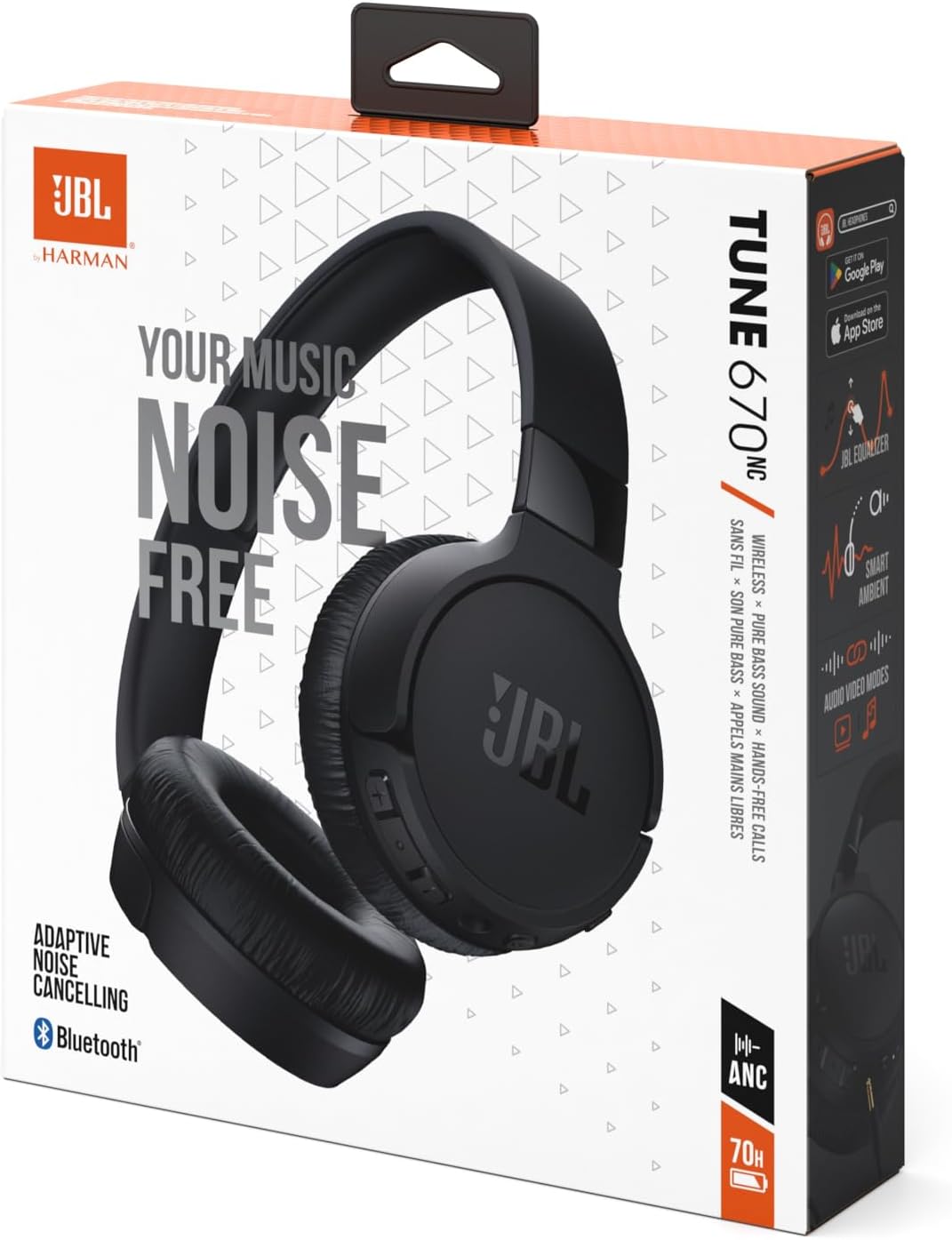 JBL Tune 670NC – Kabellose On-Ear-Kopfhörer mit adaptivem Noise-Cancelling und faltbarem Design – Bi
