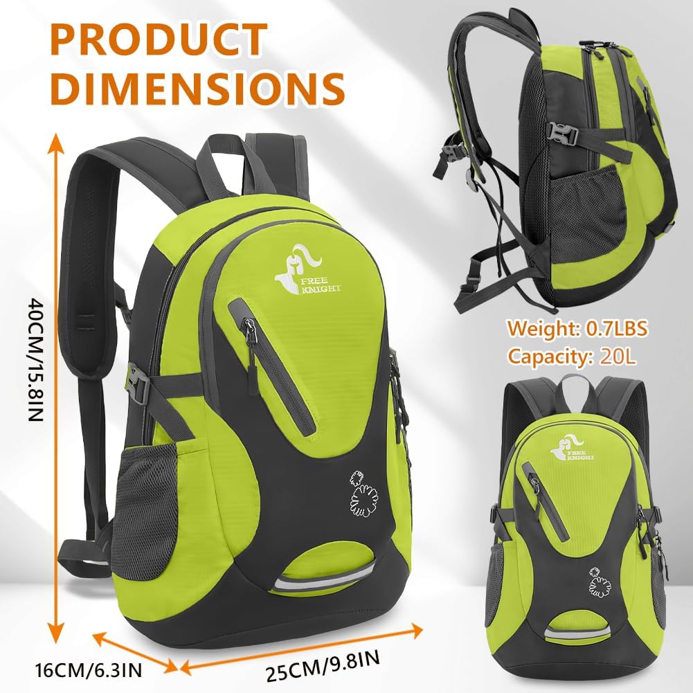 flintronic Wanderrucksack Klein Damen Herren, 20L Faltbarer Rucksack Ultraleicht für Kinder, Wasserd