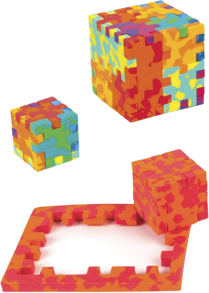 HAPPY HCE300 Expert Cardboard Box 3D Puzzle, Pack of 6, 6 Marble Colours = Blue, Green, Yellow, Fuch
