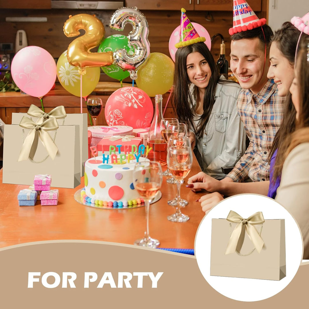 Geschenktüte mit Schleife,Geschenktüte Weiss,Geschenktaschen für Geburtstag, Hochzeit, Festivalfeier