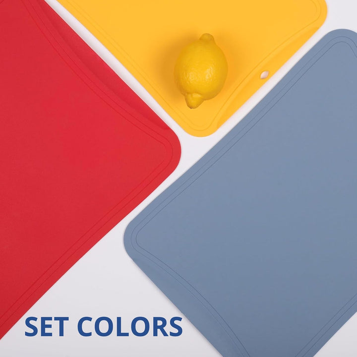 BLUE GINKGO TPU Schneidebretter - (Set aus 3) Kratzfeste Flexible Schneidebretter für die Küche | Dü