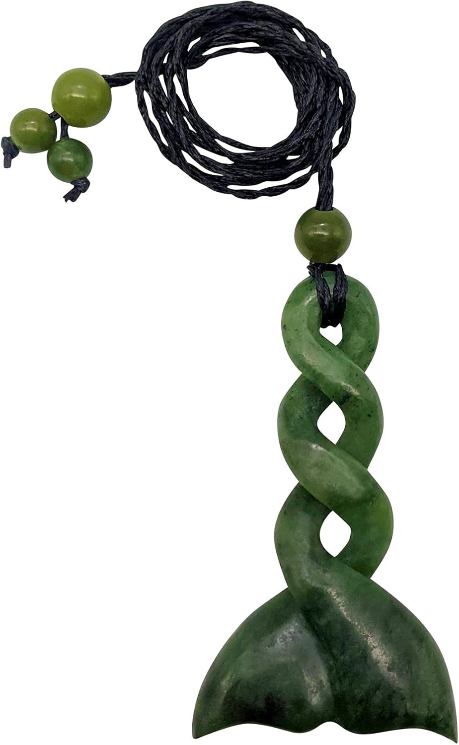 81stgeneration Anhänger Halskette Walfischschwanz Handgeschnitzte Nephrit-Jade für Damen und Herren