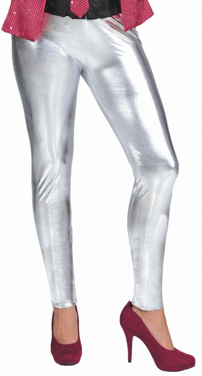 silberne Leggings, Erwachsenen-Grösse:S/M (36/38)