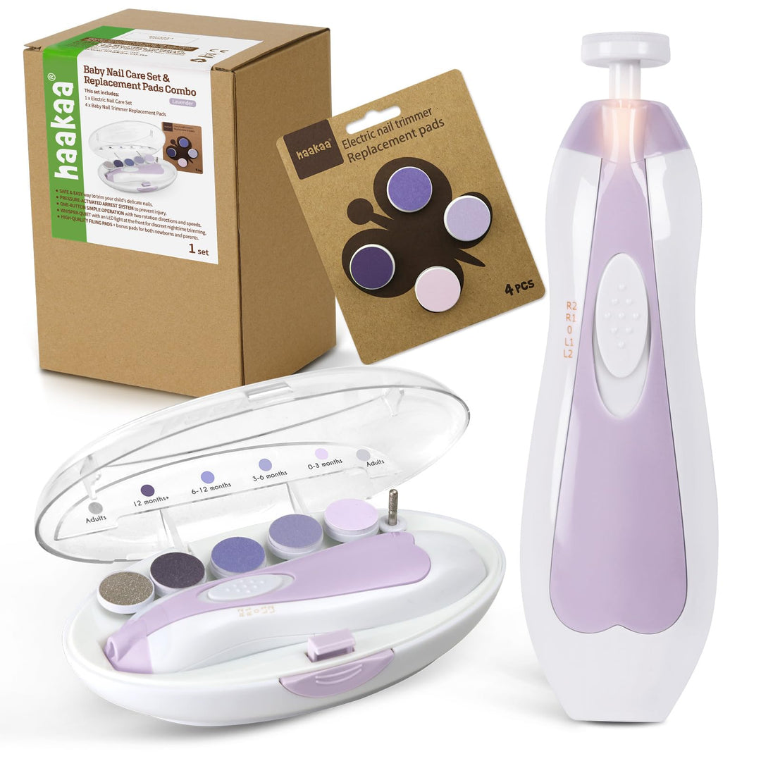 haakaa Baby Nageltrimmer Elektrisch Baby Nagelknipser Set für Neugeborene, Kleinkinder oder Erwachse