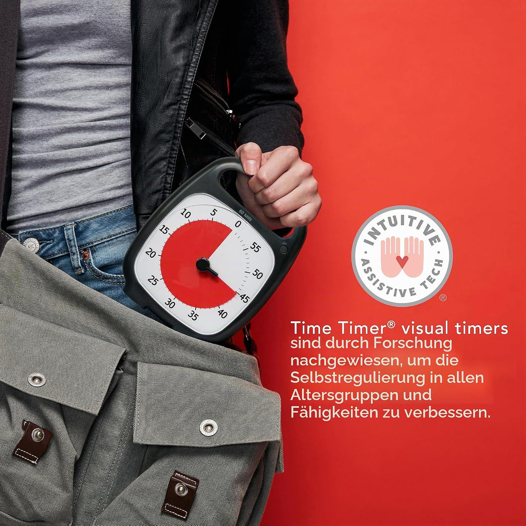 Time Timer PLUS 60 Minute Visueller Analog-Timer (weiss) optionaler akustischer Alarm (Lautstärkereg