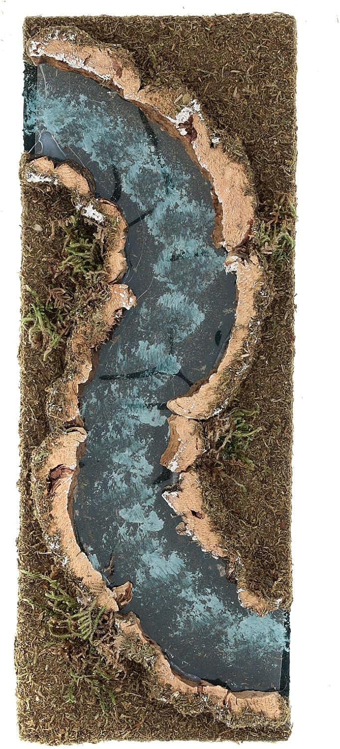 Flussstrecke für Krippe aus Kork und Holz 33x14 cm