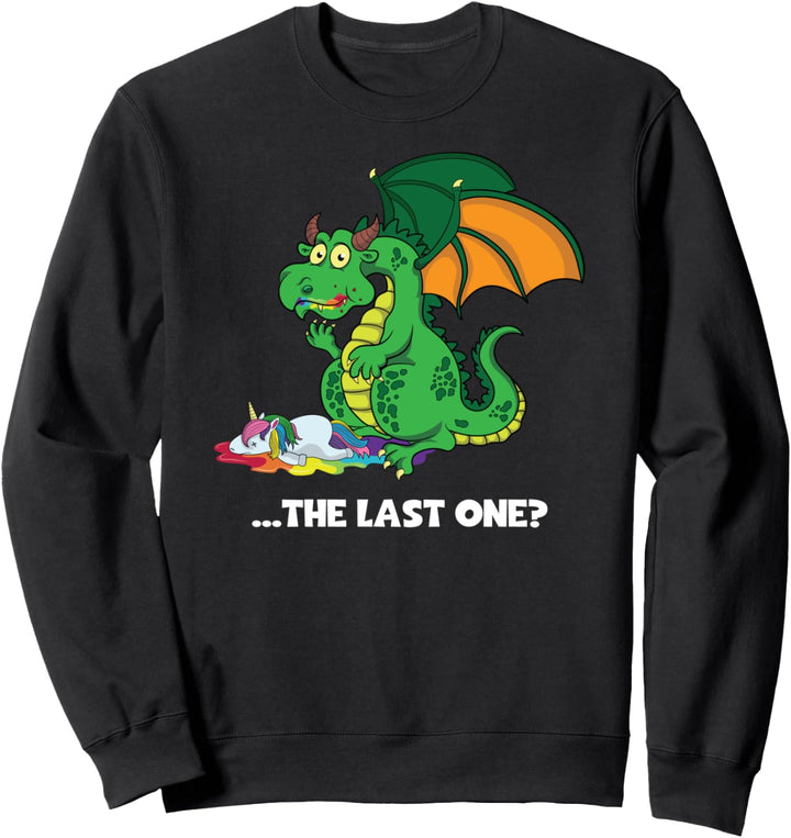 Lustiger Drache - The Last One? Drache frisst Einhorn Sweatshirt