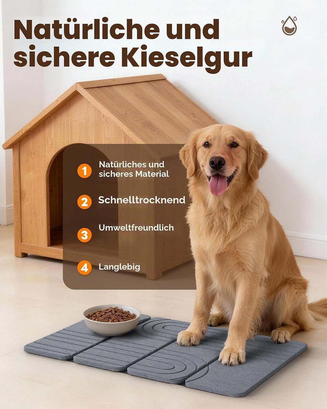 iHomara Faltbare Diatomee Erde Badematte, Schnelltrockner Stein Badezimmer Matte, 60cm x39cm x0.9cm