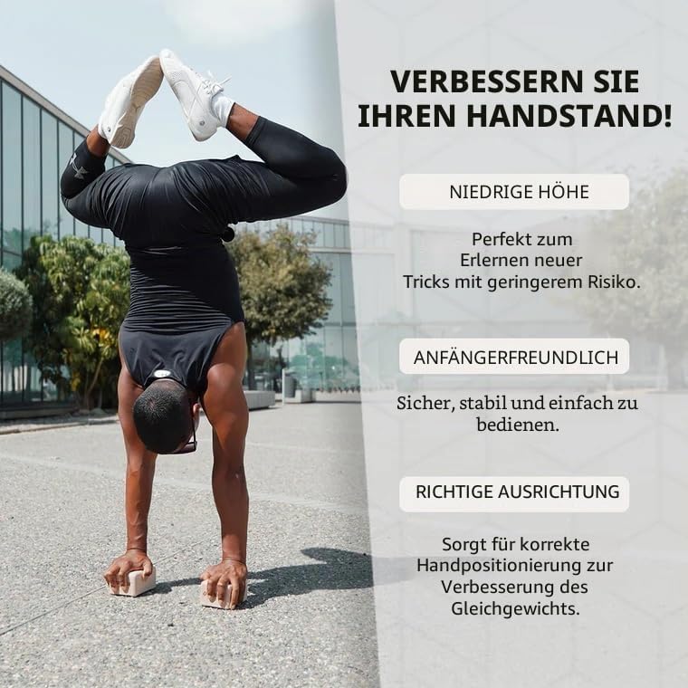 Handbalance Blöcke aus massivem Buchenholz, rutschfeste Stollen für Kiefer und fortgeschrittene Kief