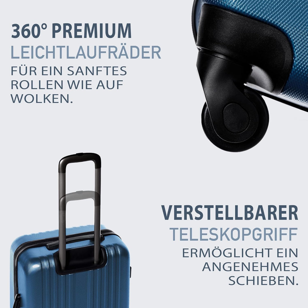 FERGÉ Kofferset Hartschale 3-teilig Marseille Trolley-Set - Handgepäck 55 cm, L und XL 3er Set Harts